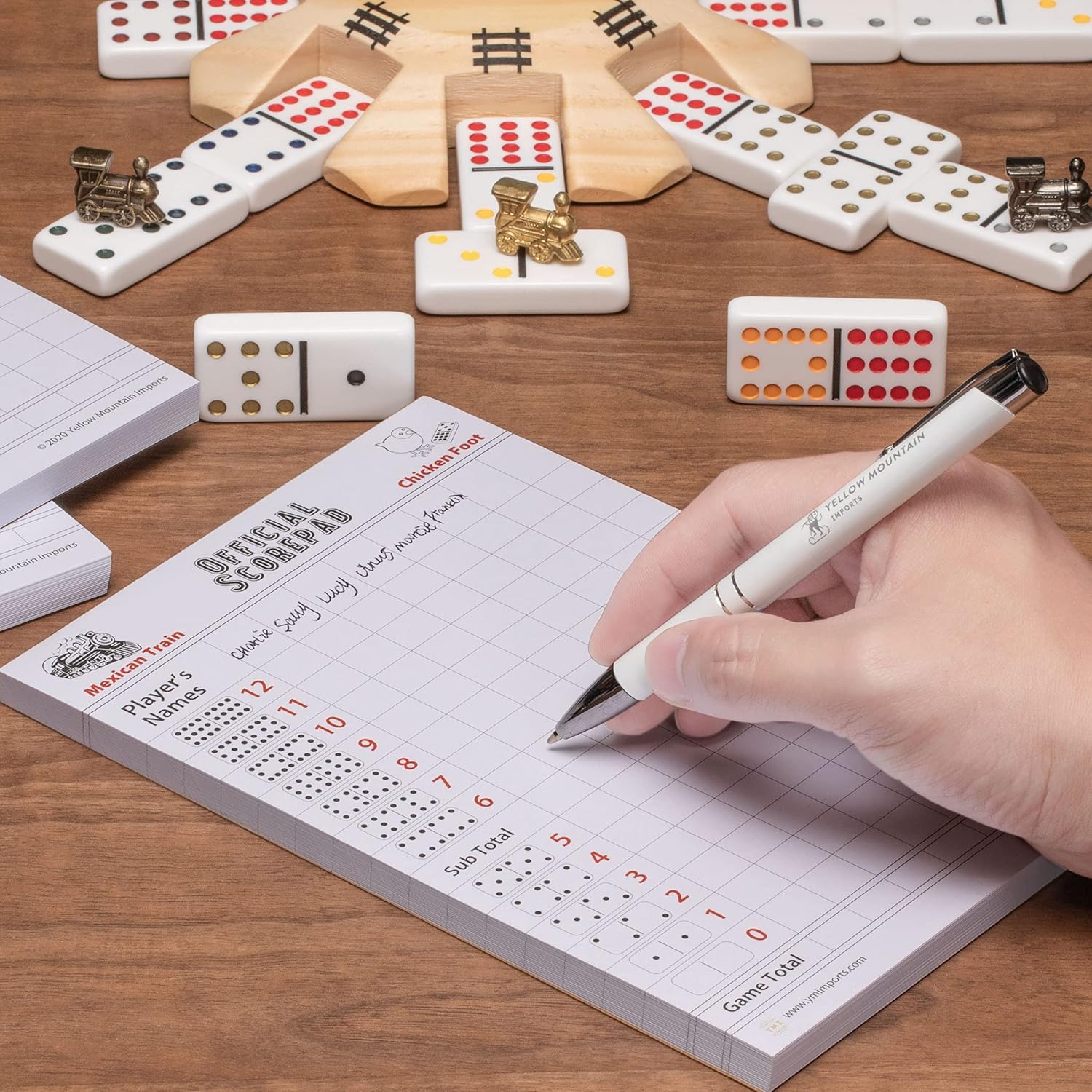 Thumbnail 6 de Yellow Mountain Imports 3-Pack Mexican Train & Chicken Foot Dominoes Scorepad (180 sheets)