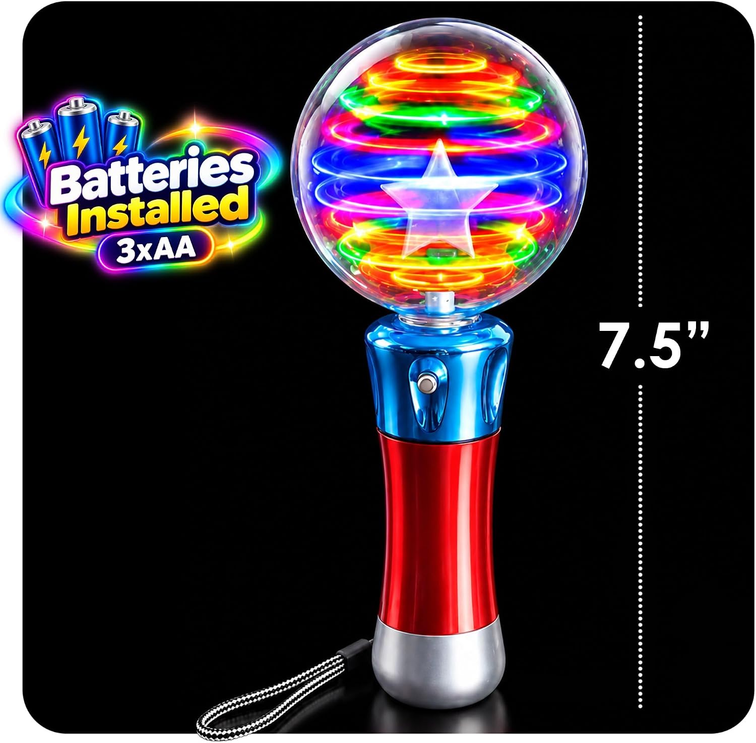 Detalle de ArtCreativity Spinning Light Up Toy Wand 7.5