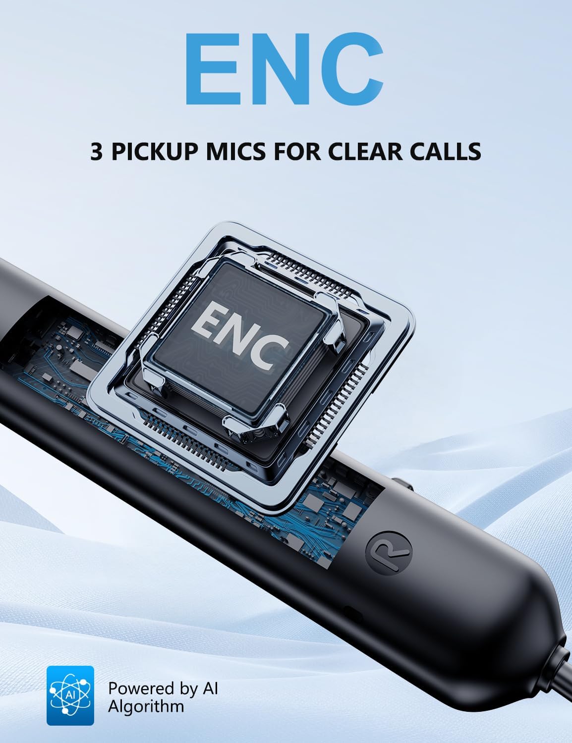 Detalle de Rythflo ANC neckband earbuds 60Hrs