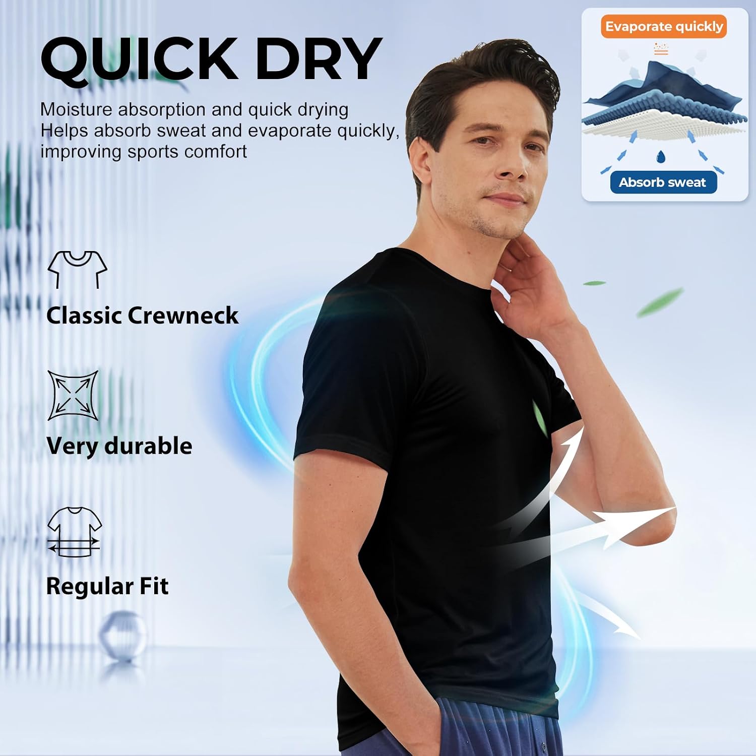 Detalle de BAMBOO COOL Men's Undershirts 6-Pack