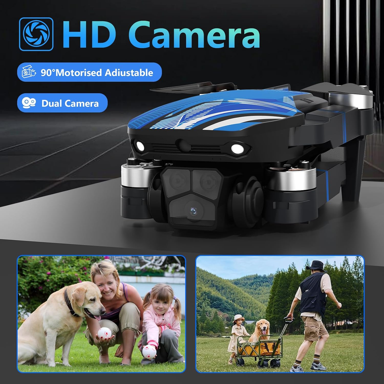 Detalle de SEKOsamrt TT19LCD FPV Drone with 1080p Camera, LCD Controller & Foldable Design
