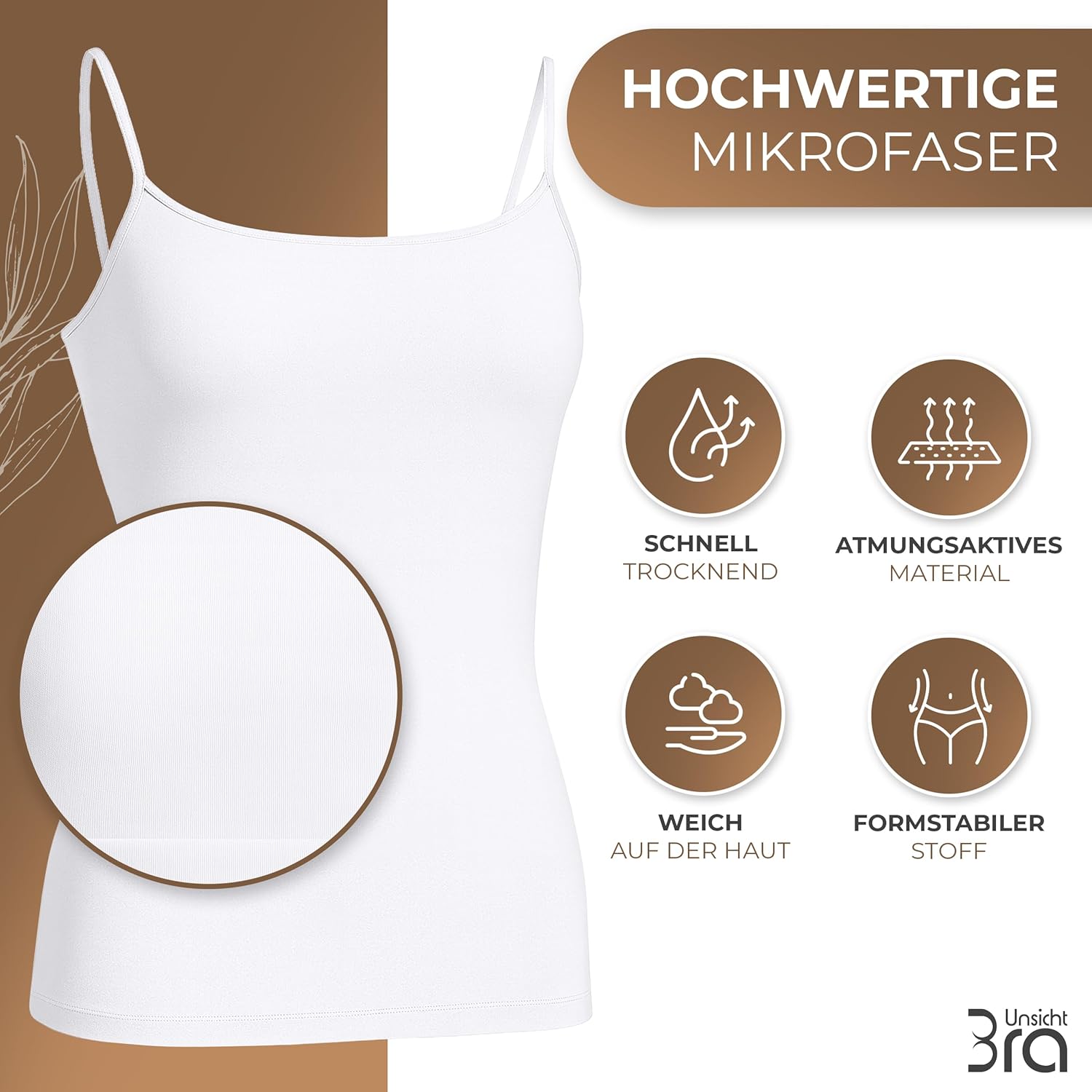 Thumbnail 1 de UnsichtBra 3er Pack Damen Shape Unterhemden – Mikrofaser Spaghetti Tops ohne Bügel