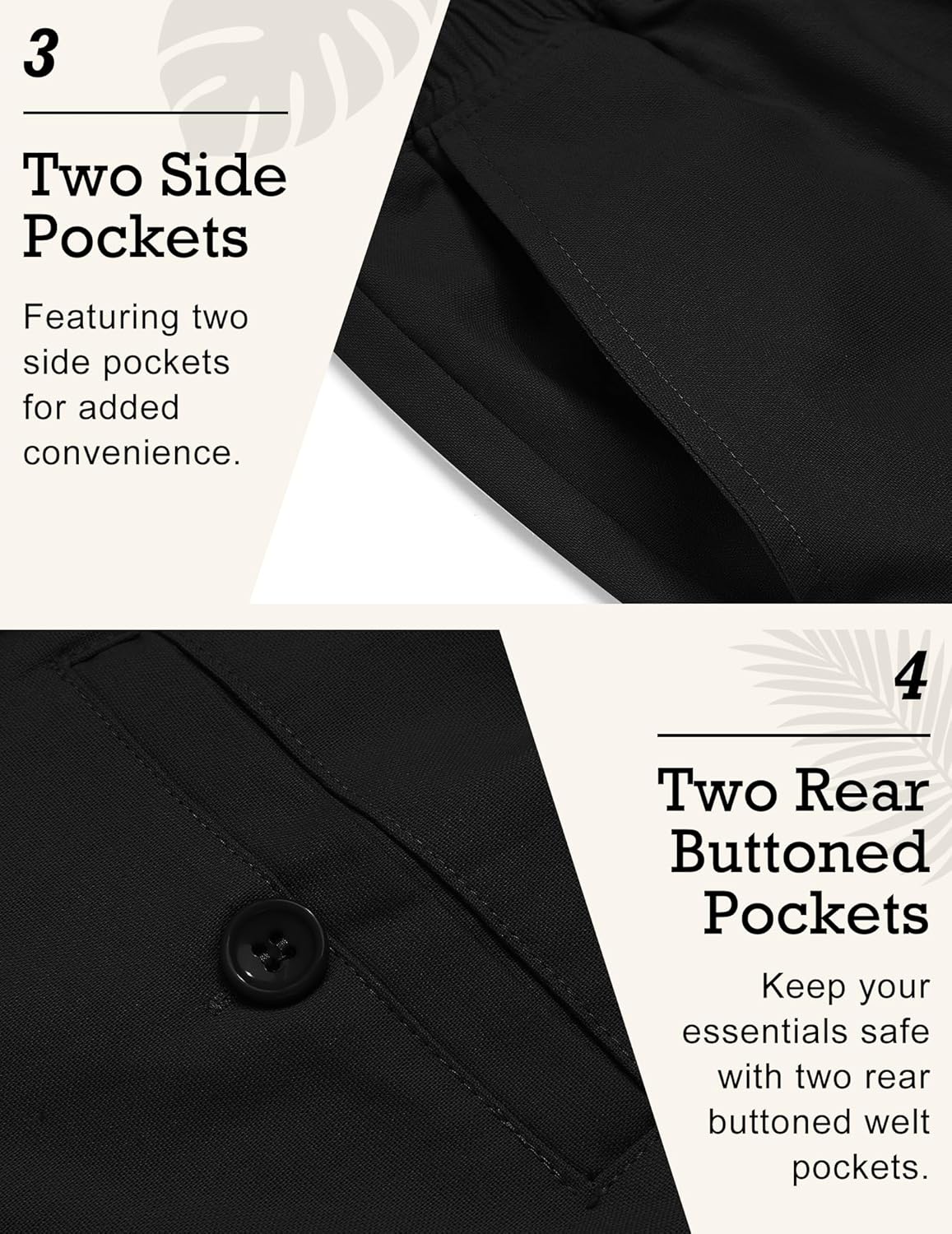Thumbnail 4 de COOFANDY Men’s Linen Pants with Elastic Waist & Drawstring, Zip Fly Lightweight Casual Trousers