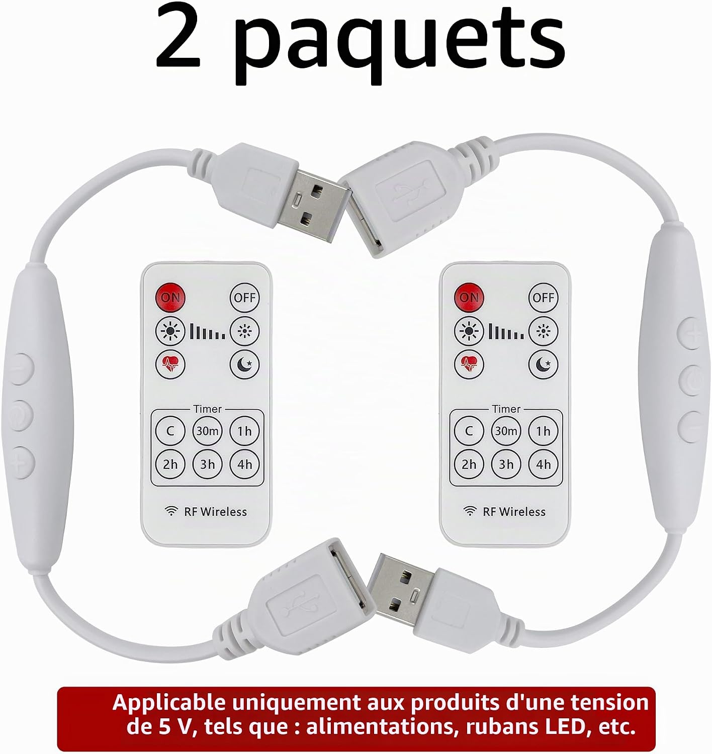 Detalle de Clearhill LRSL-101 USB-dimmer met afstandsbediening voor 5V-ledlampen
