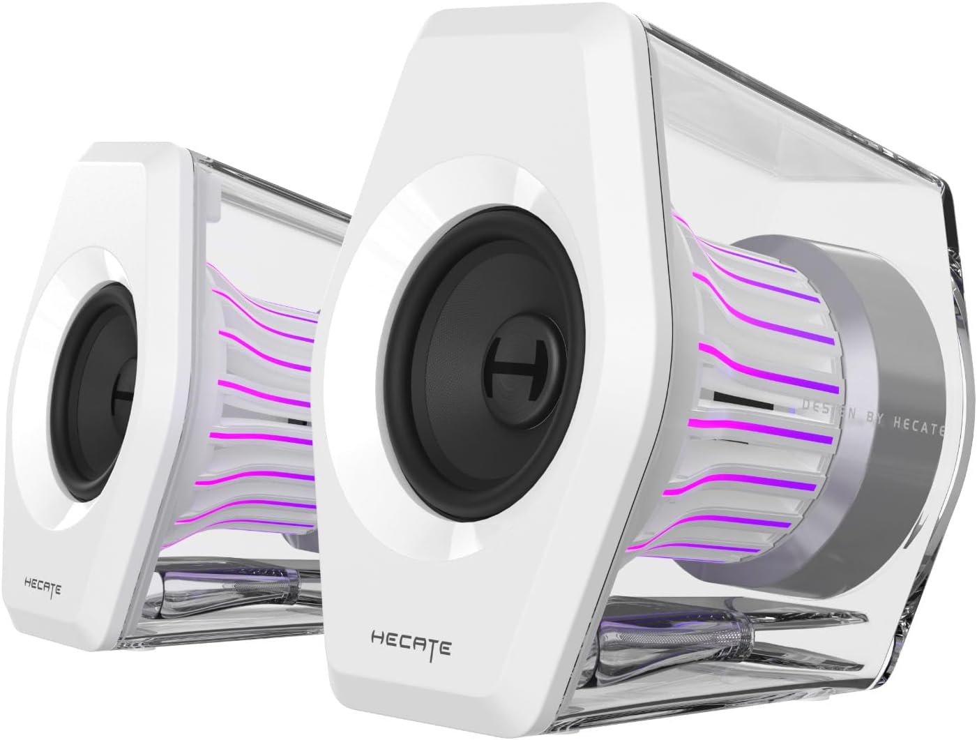 Detalle de Edifier G2000 Pro Bluetooth Computer-Lautsprecher mit 7.1 Virtual Surround, RGB und USB/AUX (Weiß)