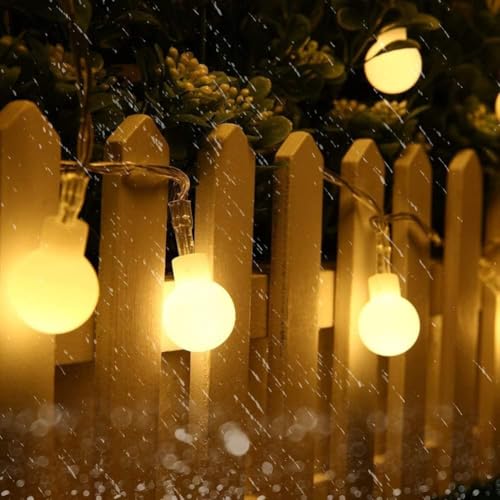 Detalle de Augone 15M/49ft 120 LED Fairy Lights – Warm White, Plug-in Indoor & Outdoor Decoration