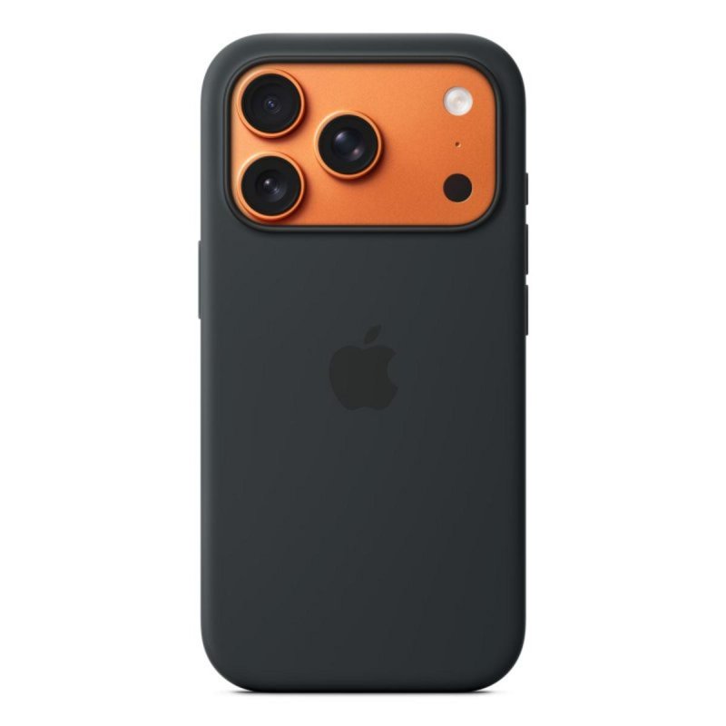 Detalle de Funda de silicona con MagSafe para iPhone 17 Pro (Negra) — 45% reciclada, Apple MGFK4ZM/A