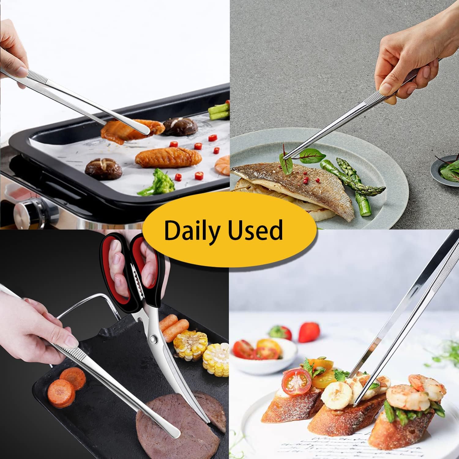 Thumbnail 4 de JETKONG 12-Inch Kitchen Tweezers Duo