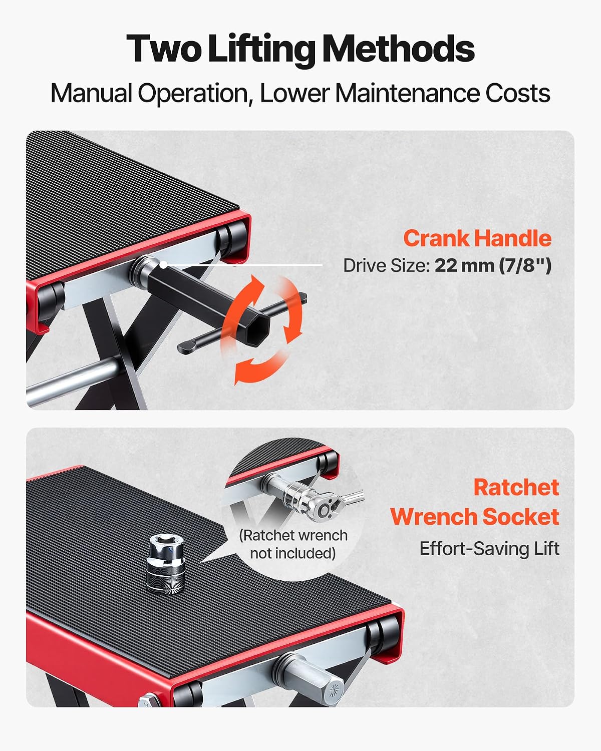 Thumbnail 3 de VEVOR Motorcycle Lift: 1100 lbs Scissor Lift with Wide Deck and Lock Pin