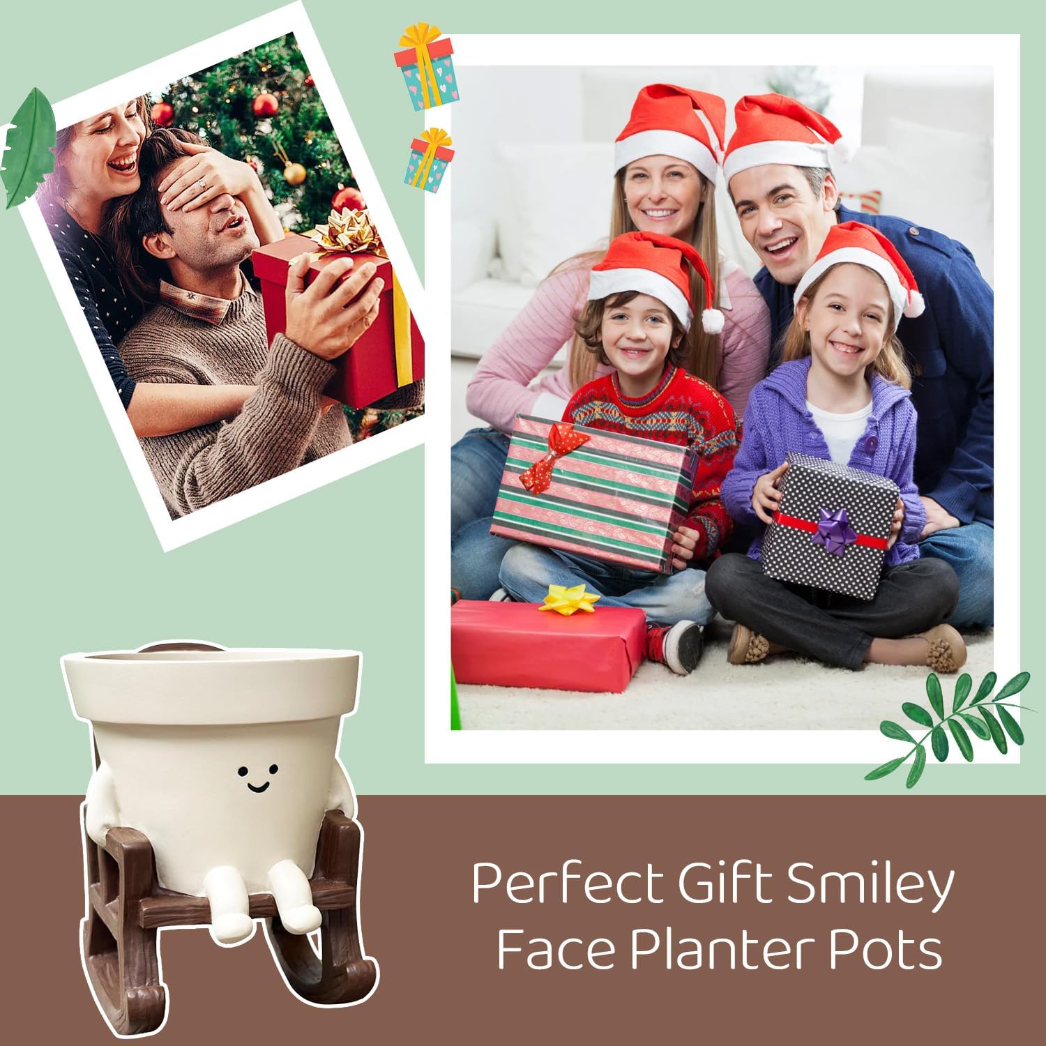 Thumbnail 6 de Smiley Face Planter Pot with Drainage Hole