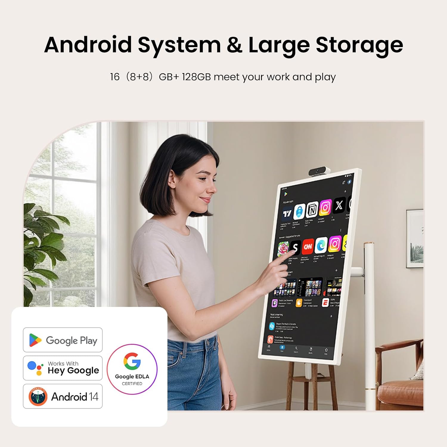 Thumbnail 2 de ApoloSign 32 inch FHD Smart Portable TV 2nd Gen with Android OS EDLA-Certified, Movable Touchscreen and Full Swivel Rotation