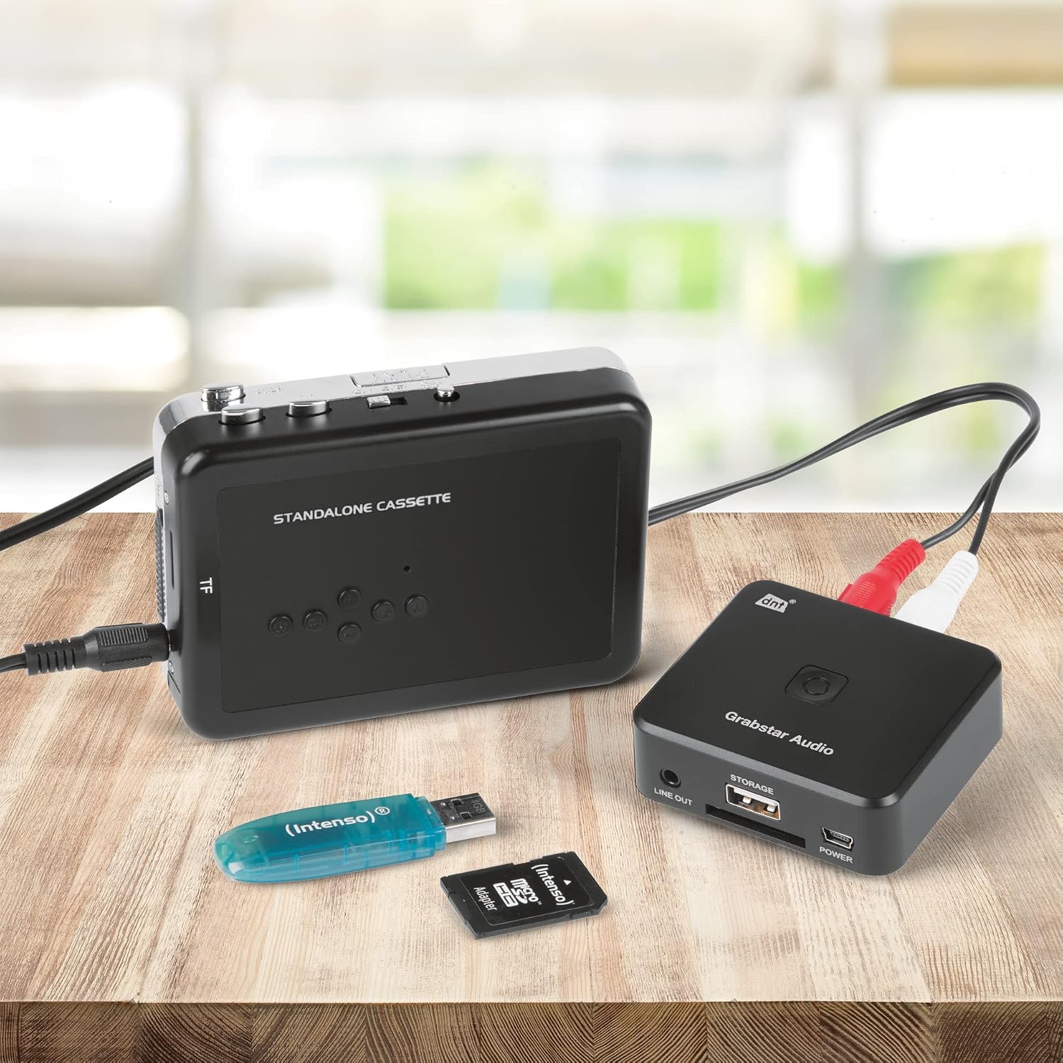 Detalle de dnt Grabstar Audio Audio-Digitalisierer für Kassetten & Tonbänder – MP3-Umwandlung auf SD/USB (DNT000012)