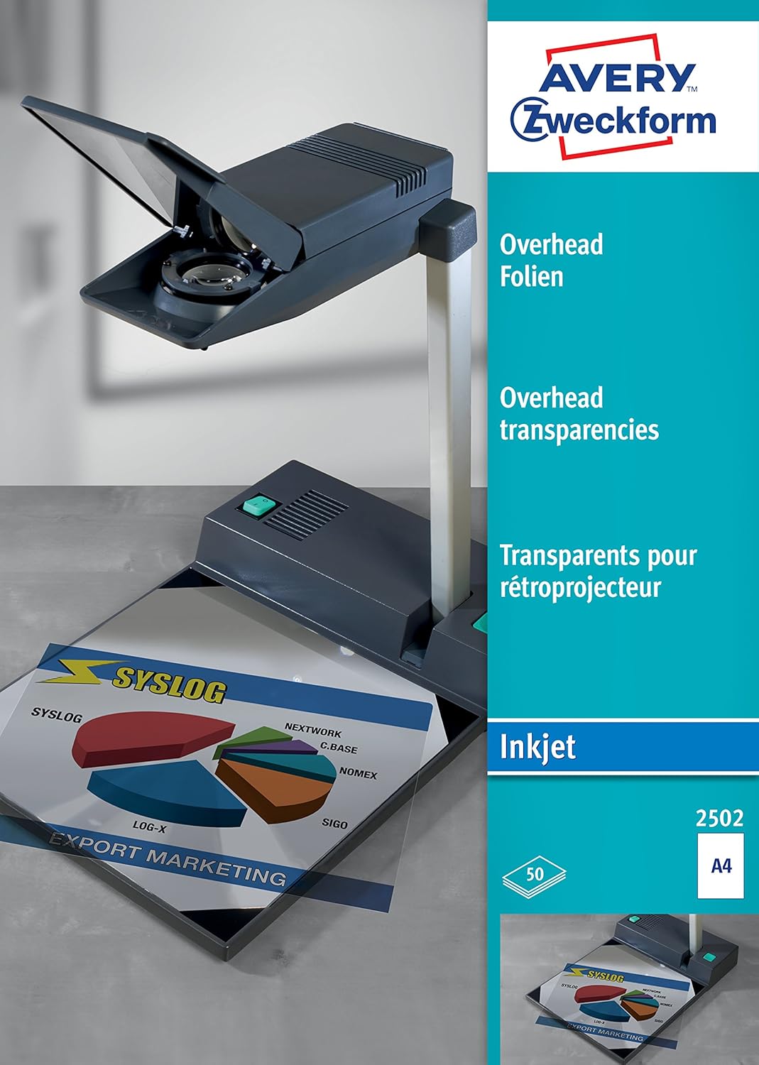 Detalle de Avery Zweckform 2502 papel transparente A4 50 hojas