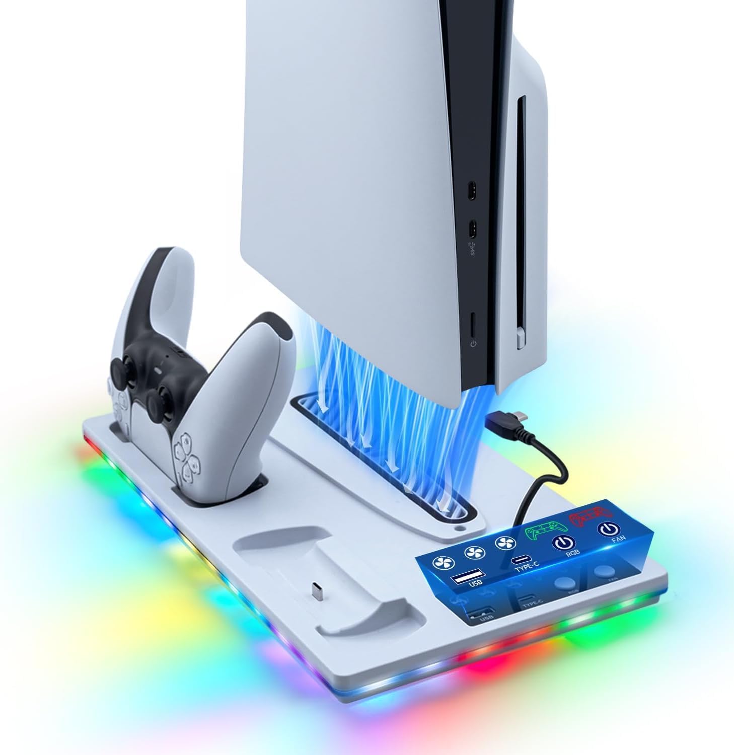 Detalle de Tolesum PS5 Standfuß mit Kühlung 3 Stufen
