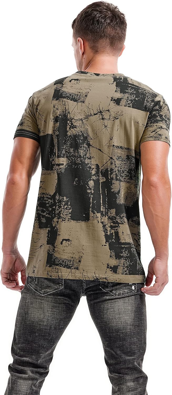 Detalle de RONOMO Men’s Round Neck Short Sleeved T-Shirt (95% cotton, 5% polyester) with medium stretch