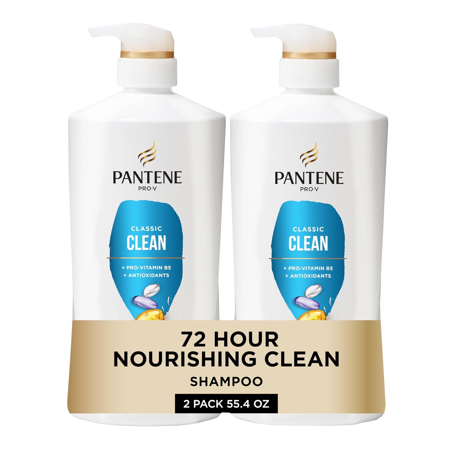 Detalle de Pantene 129 Classic Clean Shampoo, 2-Pack with Pro-V Nutrients and Rescue Shot