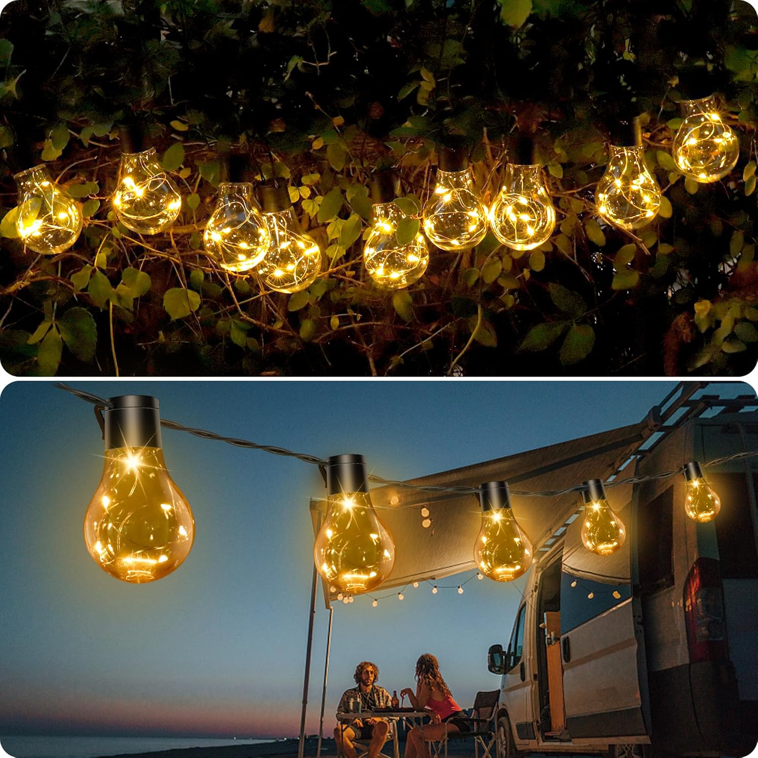Thumbnail 6 de DSLebeen Catena Luminosa Esterno 9M/30FT LED con Batteria, 12 Lampadine A60 – Decorazione per Giardino e Casa