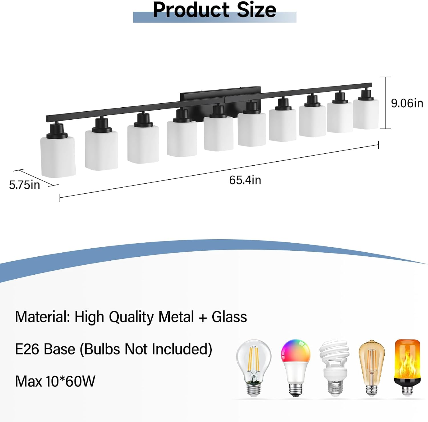 Detalle de DIKAIDA Bathroom Vanity Light 64.5-Inch