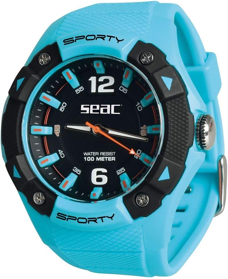 Detalle de SEAC Sporty Montre Lifestyle étanche 100 MT – Bracelet gomme adulte unisexe