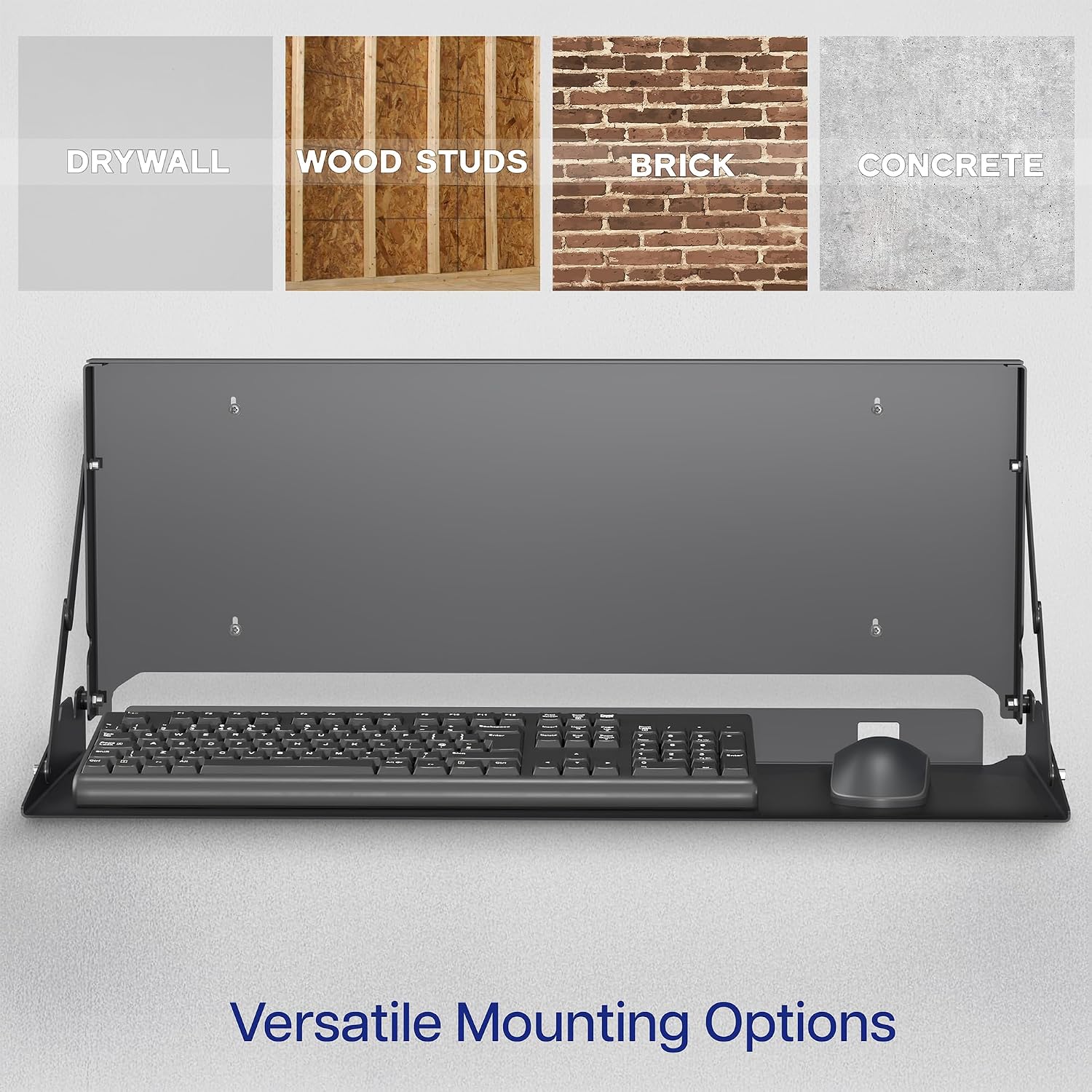 Thumbnail 6 de VIVO Mount-FDKB1 Wall-Mounted Keyboard Tray, Folding 24-Inch Platform with Mouse Pad