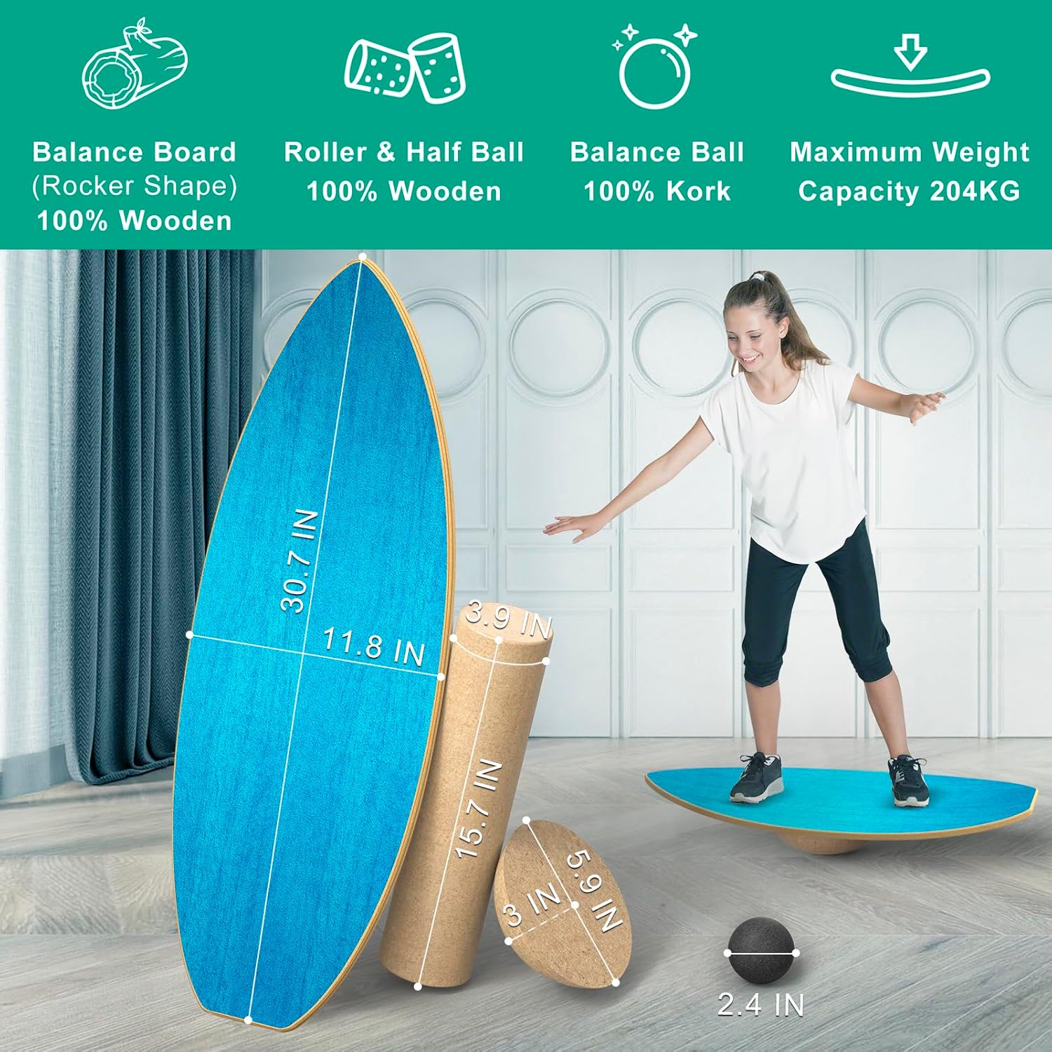 Thumbnail 2 de Healfith Balance Board Holz 204 kg