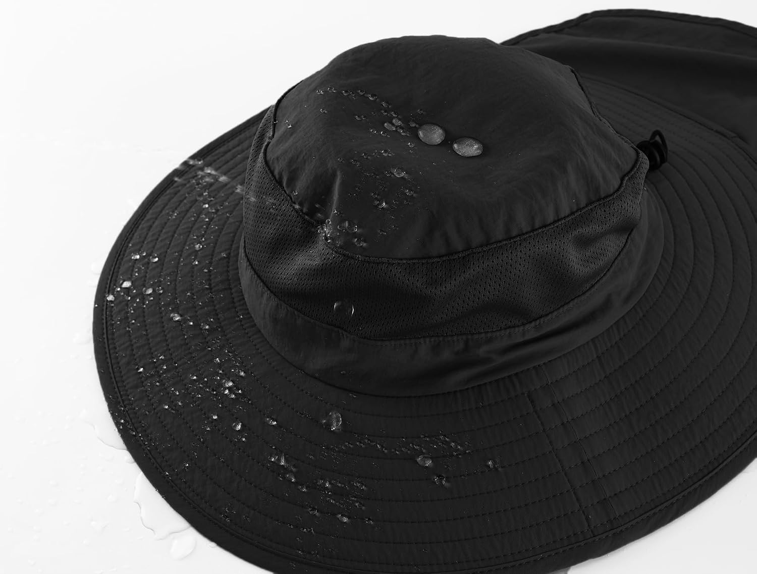 Detalle de Home Prefer Outdoor UPF50+ Mesh Sun Hat with Neck Flap – Wide Brim Fishing Hat for Men and Women