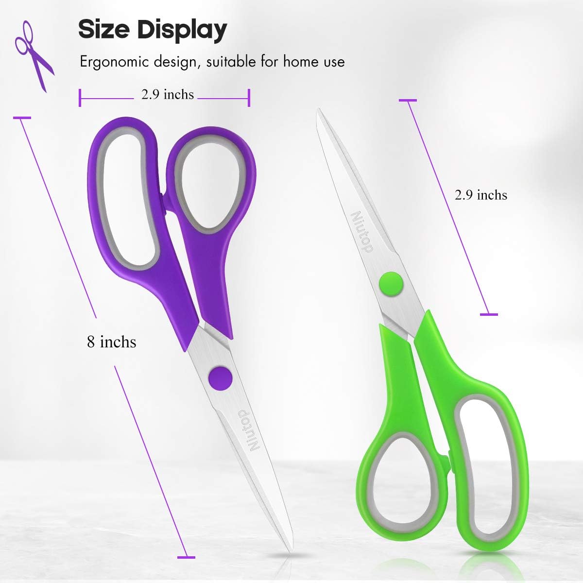 Detalle de Niutop 663002 8-Inch Multipurpose Scissors, 25-Pack, Ambidextrous Handles