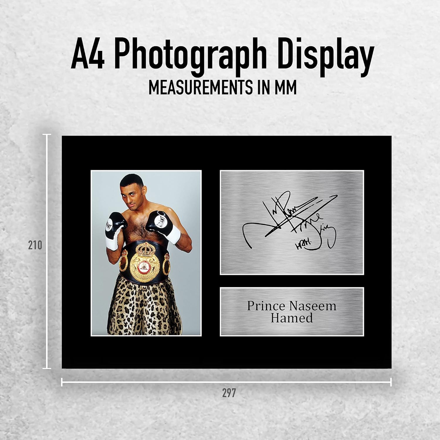 Thumbnail 1 de HWC Trading Prince Naseem Hamed printed autograph picture on A4 mount for boxing memorabilia fans