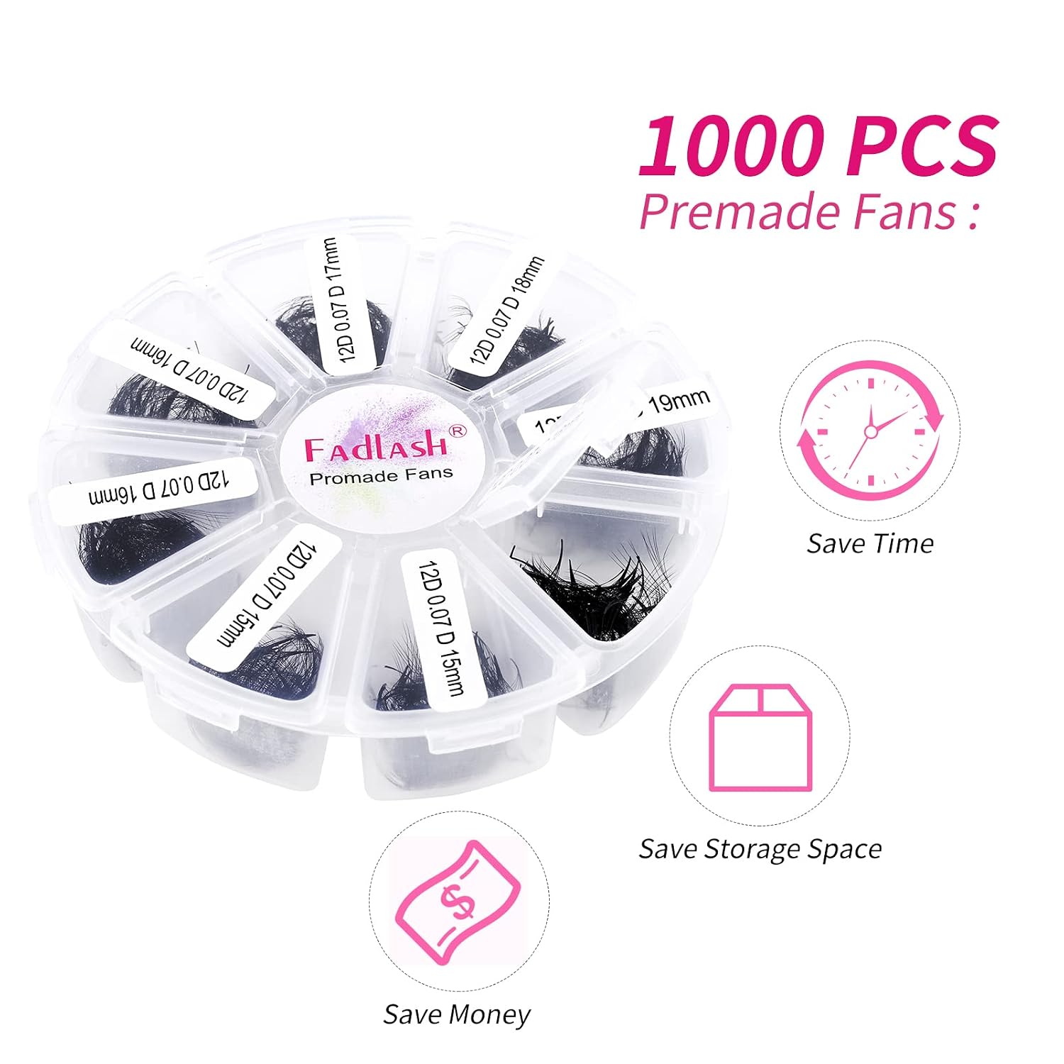 Detalle 2 de FADLASH Premade Eyelash Fans 12D