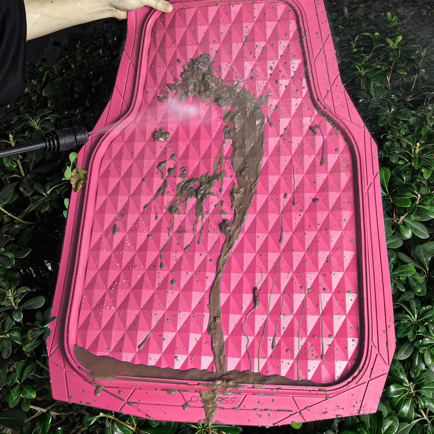 Thumbnail 6 de CAR PASS Heavy Duty Rubber Pink Floor Mats 3 Pc