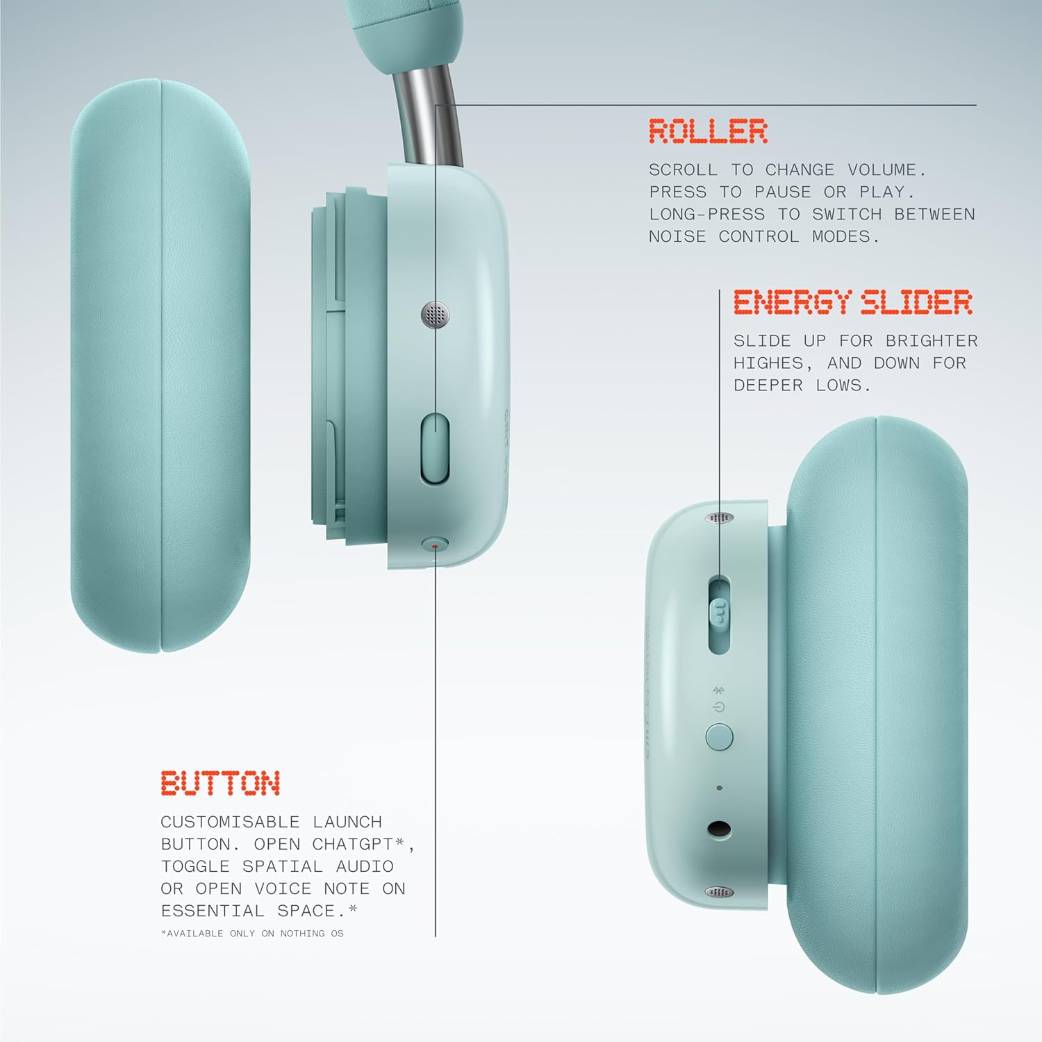 Detalle de CMF Headphone Pro – Over-Ear Bluetooth Kopfhörer mit LDAC, Hybrid-ANC und bis zu 100 Stunden Akku