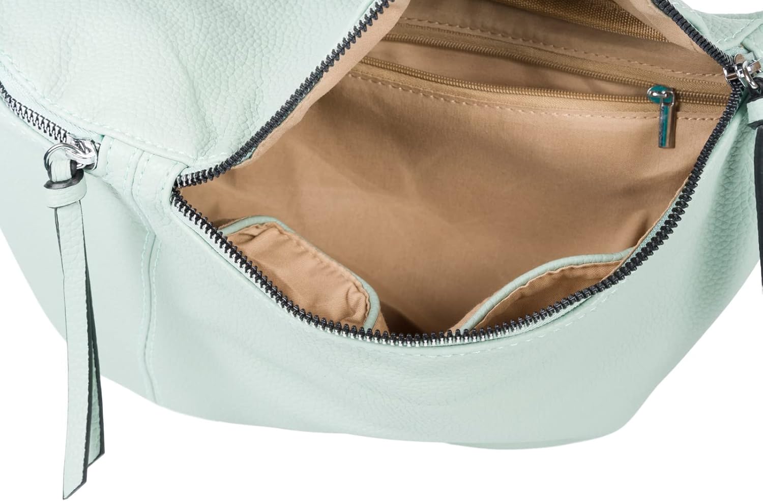 Detalle de styleBREAKER Borsa a tracolla da donna a mezzaluna, 3 pezzi: set elegante con tracolla intercambiabile e portachiavi