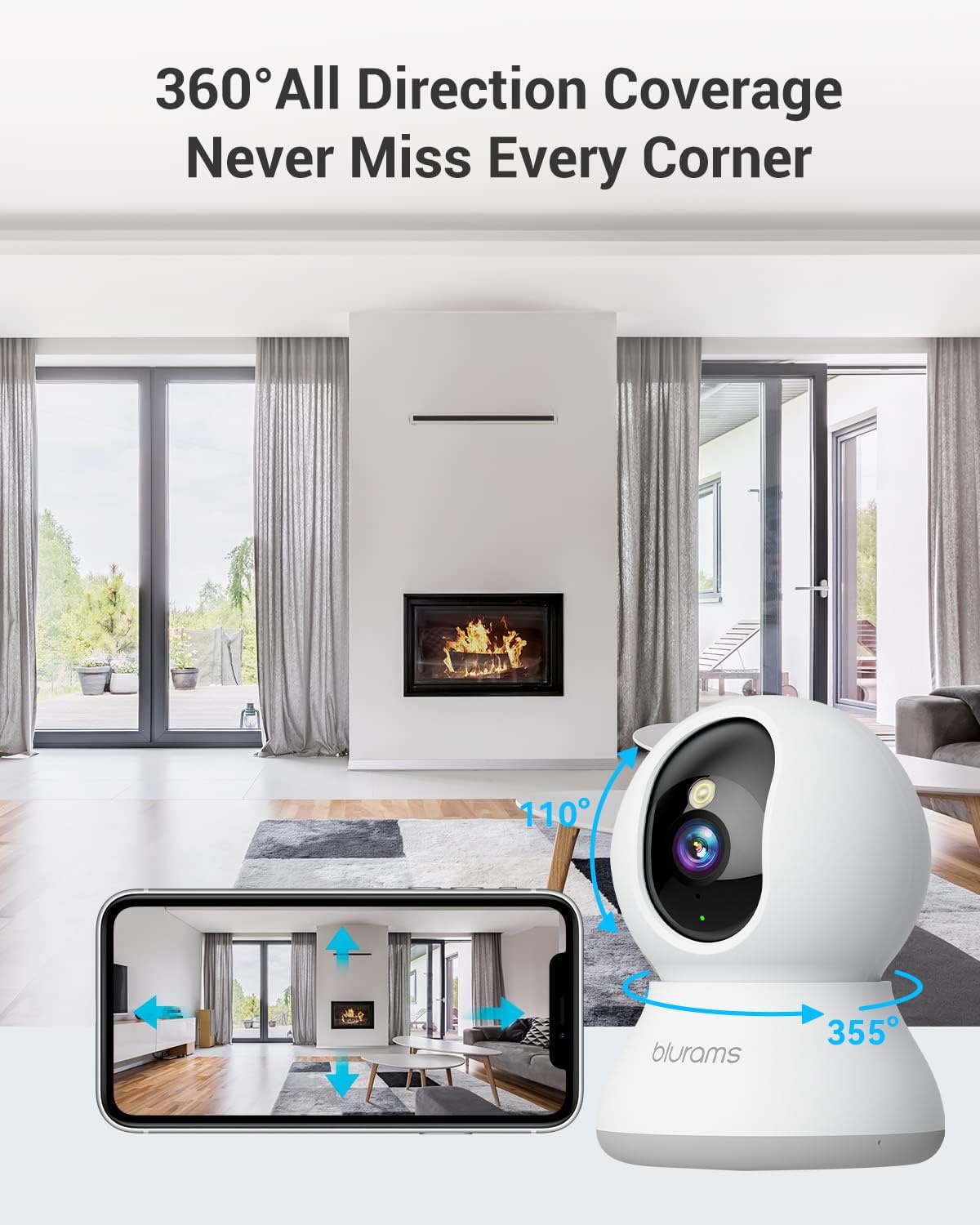 Detalle de blurams Pet Camera 2K: 360° Indoor Camera for Pet Care
