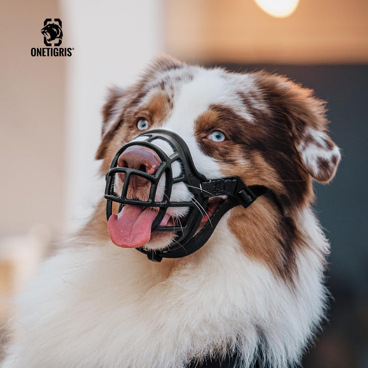 Thumbnail 6 de OneTigris Museruola per cani: museruola morbida in mesh TPE, regolabile per taglie medio/grandi