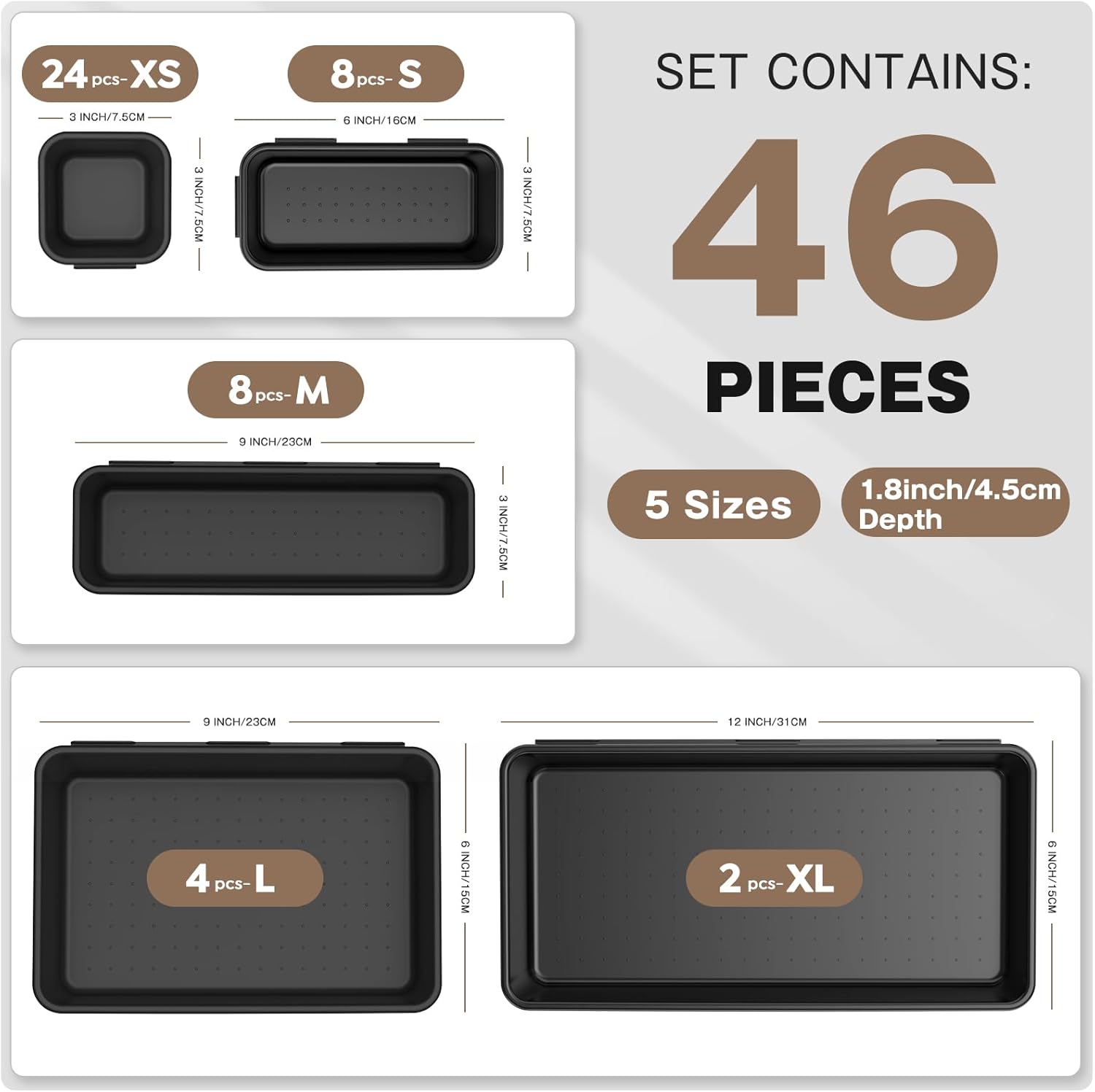 Thumbnail 6 de A-LUGEI 46pcs Tool Box Organizer Tray Set 🧰