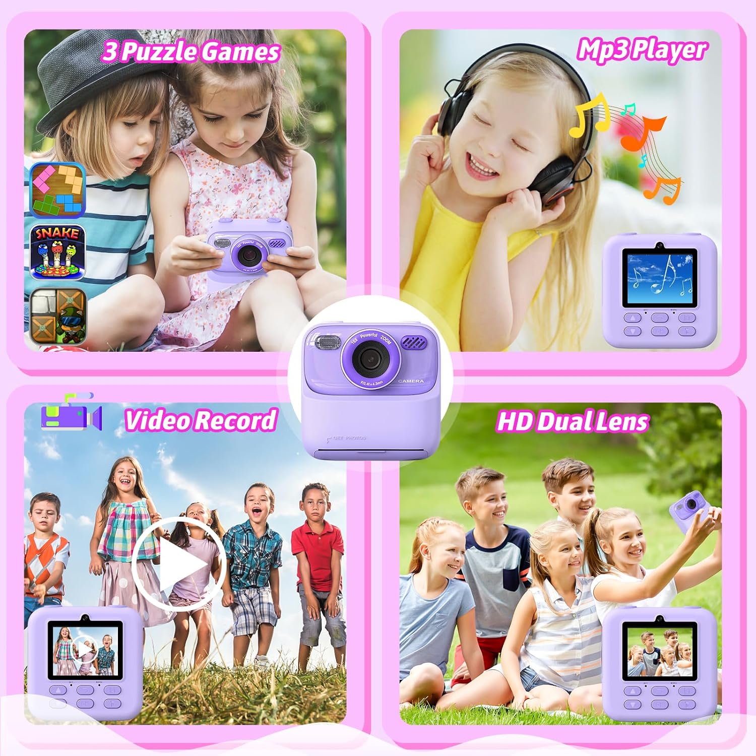 Thumbnail 2 de Cimizi P79 Kids Instant Print Camera, Dual-Lens 1080p Video, 2.4-Inch LCD