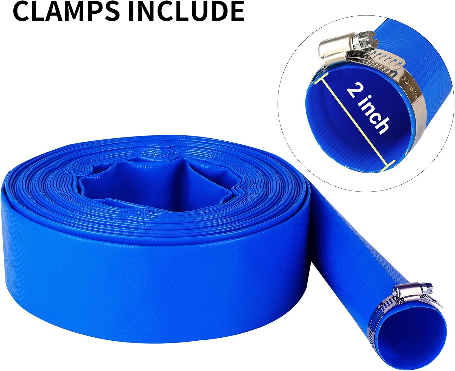 Detalle de Geowaky 2-Inch x 100-Foot Pool Backwash Hose, Reinforced PVC Lay-Flat