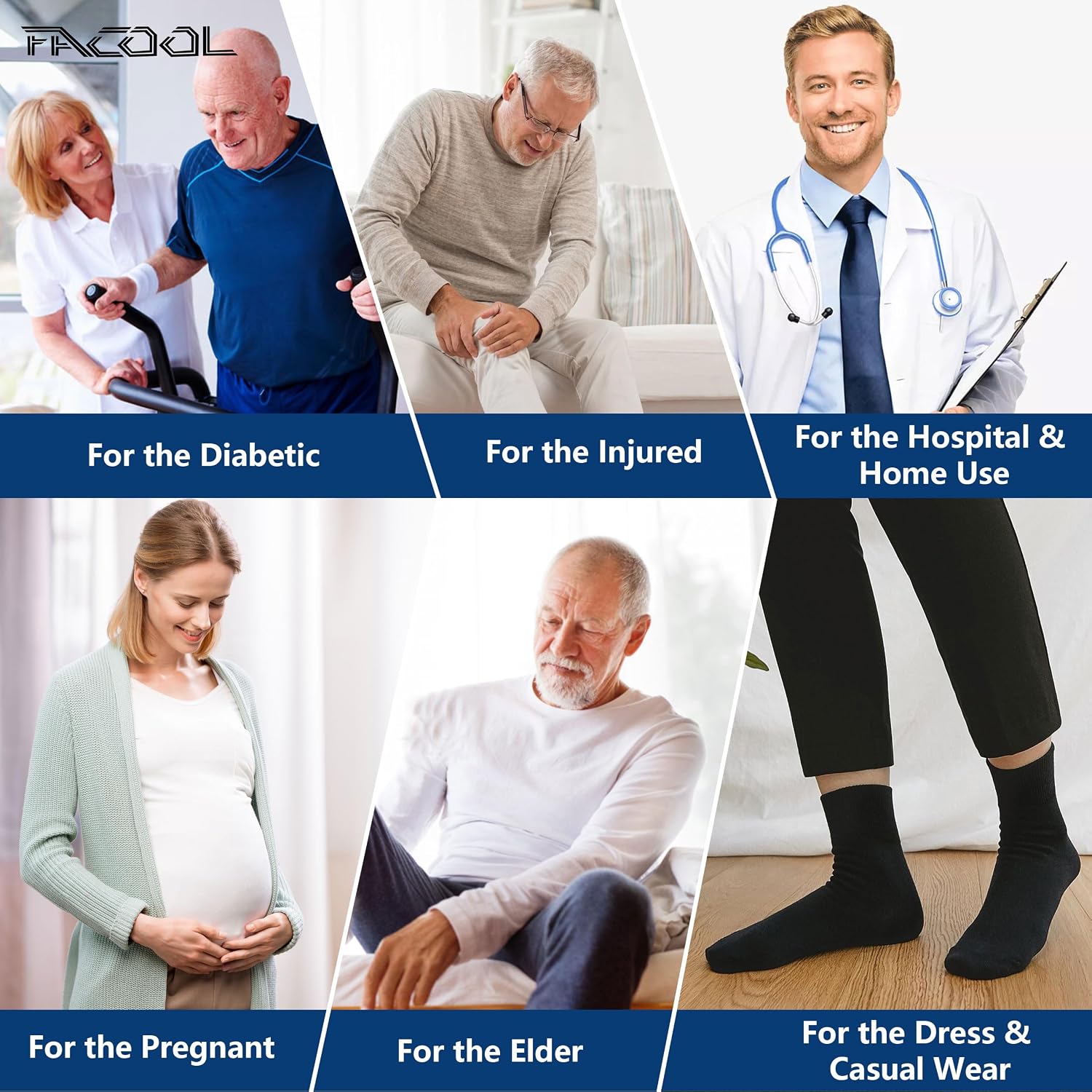 Thumbnail 6 de Facool Diabetic Socks M/L/XL 6 pairs