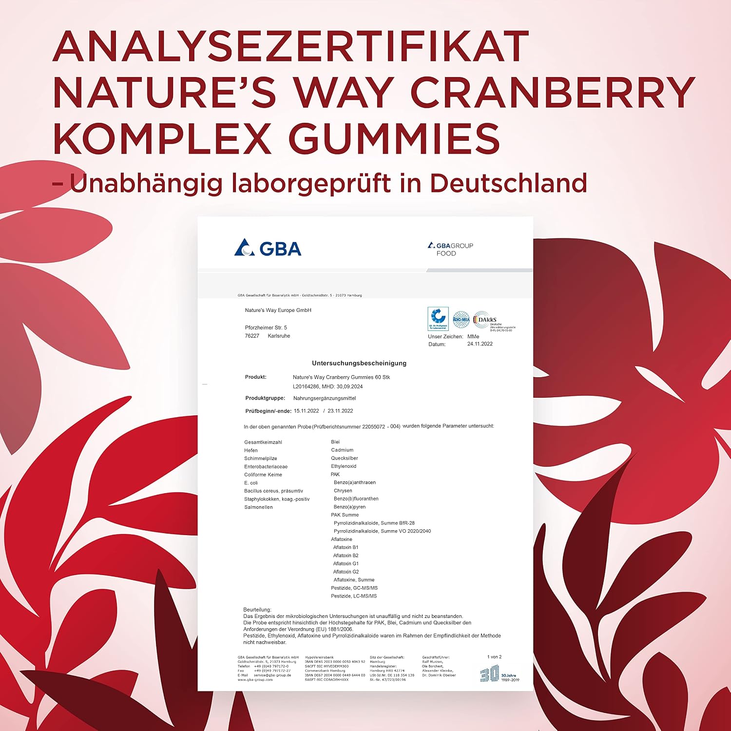Thumbnail 6 de Cranberry Gummibärchen 3in1 mit D-Mannose und Vitamin C (60 Stück) – als Alternative zu Cranberrypulver