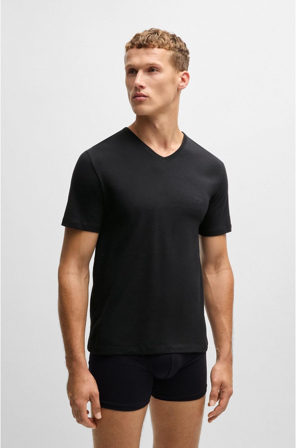 Detalle de BOSS Hommes TShirtVN 3P Classic : lot de trois t-shirts en coton à col V