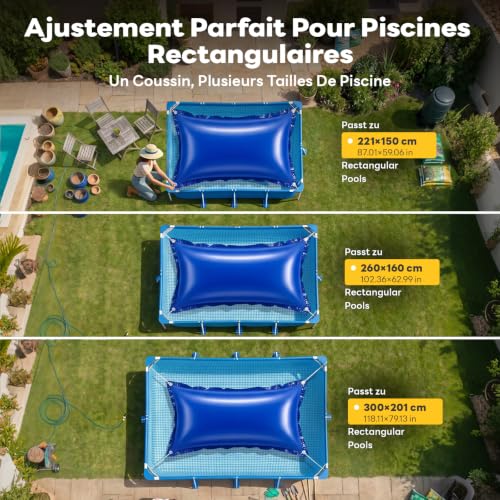 Thumbnail 6 de Biigdan Flotteur Hivernage Piscine 120 x 240 cm — Coussin hivernage robuste pour piscine hors sol