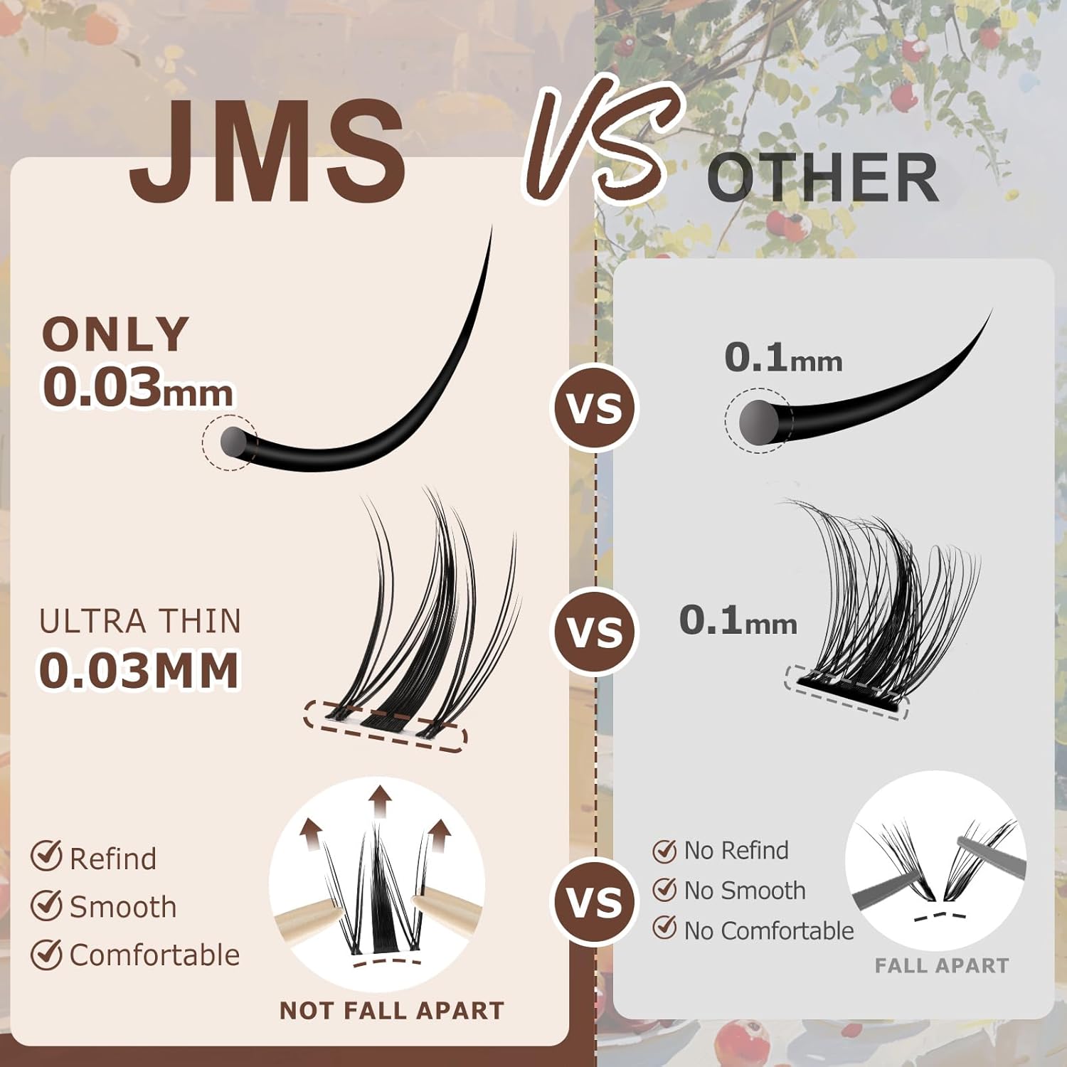 Thumbnail 2 de JMS&JMS Fairy Lash Clusters Kit: Natural Cluster Lashes with Invisible Band (Fairy-8-18mix)