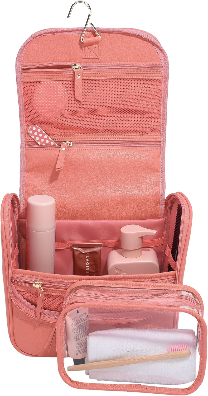 Detalle de Stackers Pink Grapefruit Large Hanging Washbag 26x25x14.5