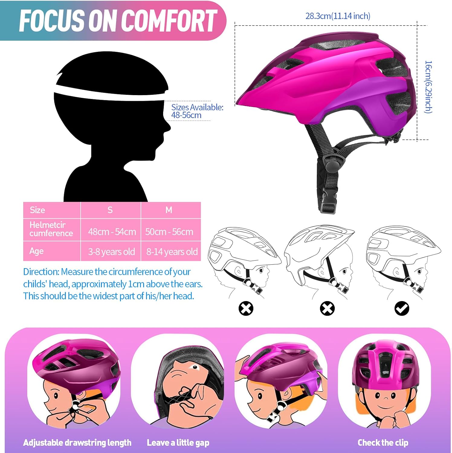 Thumbnail 5 de RaMokey Kids Bike Helmet 50–56cm