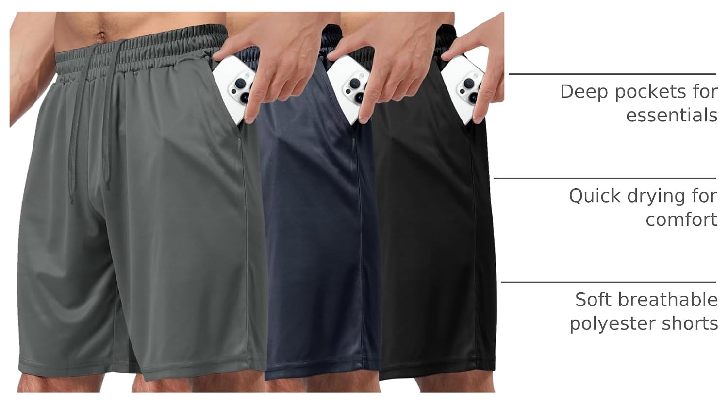 Thumbnail 3 de Boojo 3-Pack Gym Basketball Shorts