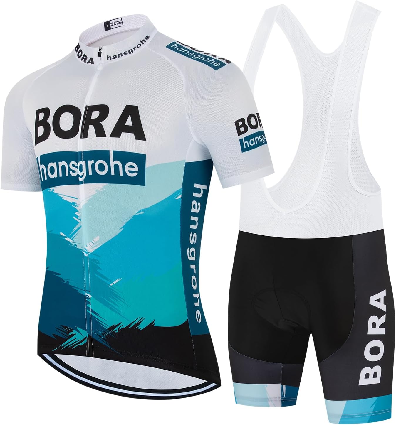 Detalle de HOMTOL Rennrad Trikot Herren Kurzarm – Set mit 3D-Gel-Polster, atmungsaktiv