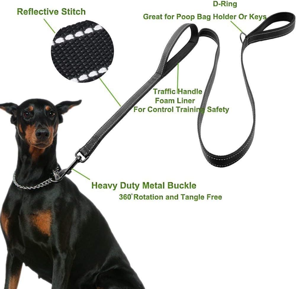 Detalle 2 de Reflective Dog Lead 1.5 m — Padded Handle 🐕