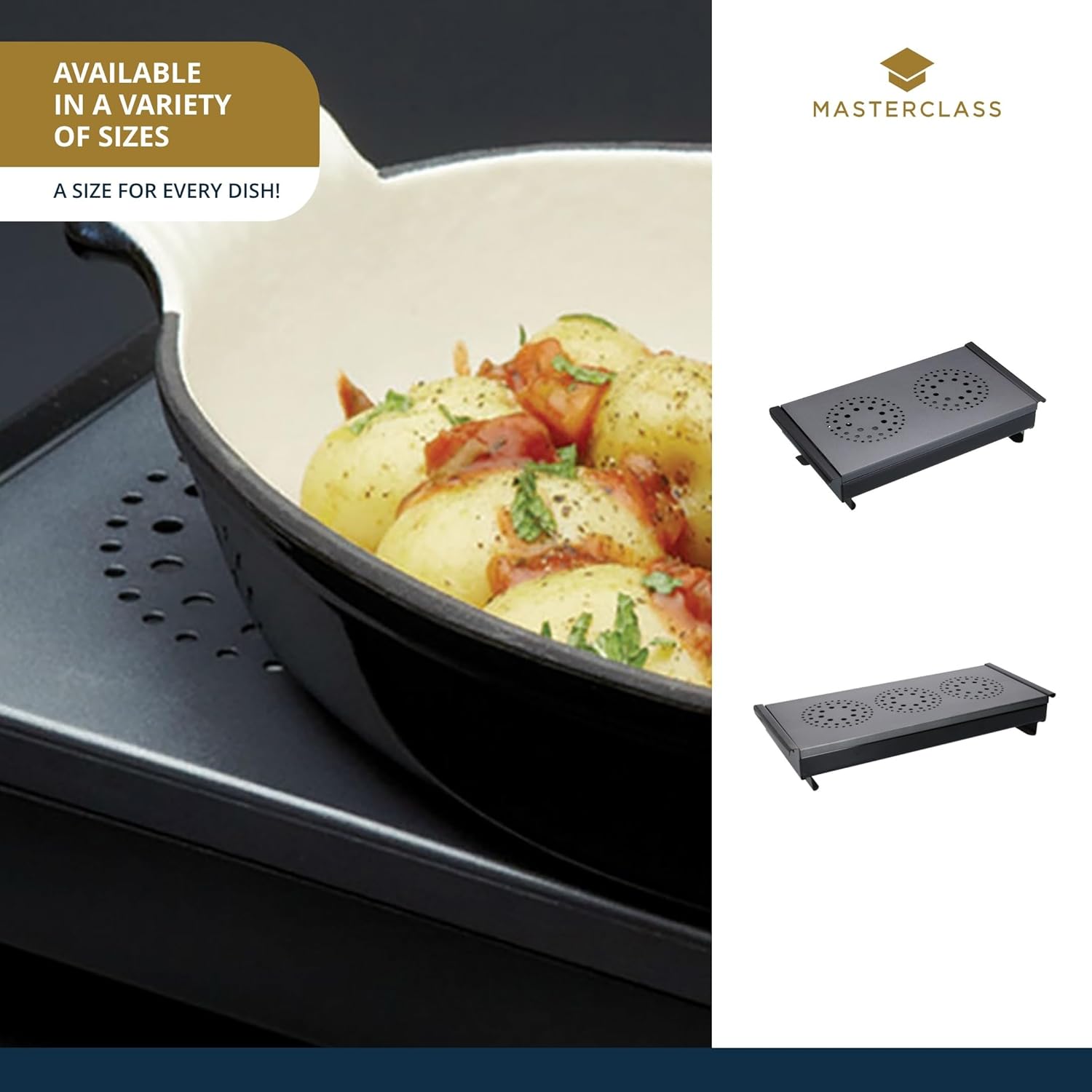 Detalle 1 de MasterCraft MasterClass Professional Chauffe-Plats et Chauffe-Assiettes avec 2 Bougies – Noir/Gris
