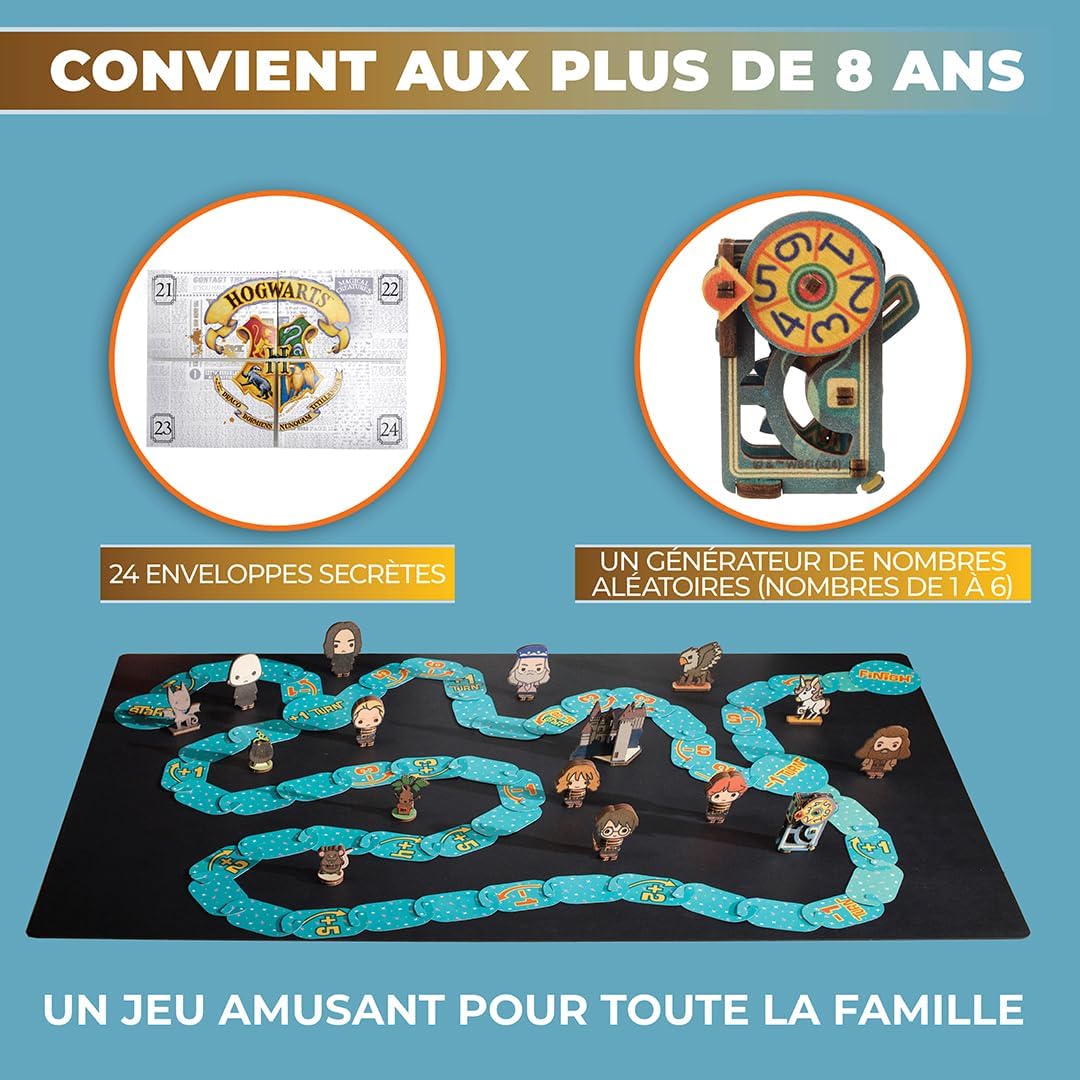 Detalle de UGEARS Harry Potter Calendrier de l'Avent 2025 – Road to Hogwarts, Puzzle 3D en Bois avec 16 Figurines et 60 Pièces