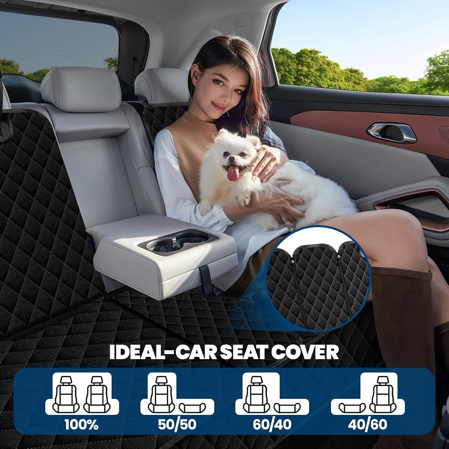 Thumbnail 5 de Dayacoco Dog Car Seat Cover, Waterproof, Non-Slip, Scratch-Proof Back Seat Protector for Cars & SUVs (135 cm × 123 cm) – Black